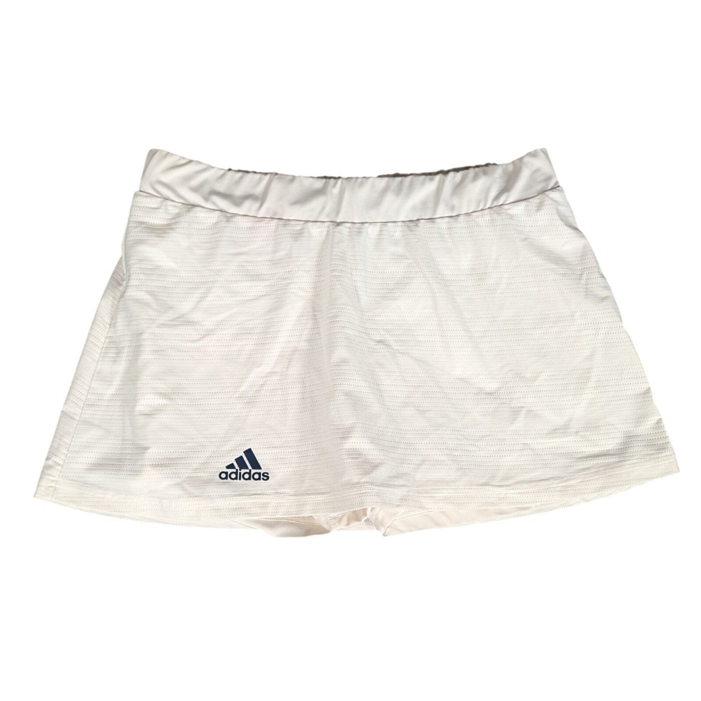 Adidas Climalite White Textured Tennis Skort Athletic Skirt Built-in Shorts